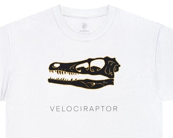 Velociraptor Fossil Paleontology Unisex Heavy Cotton Tee