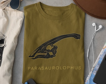 Parasaurolophus Fossil Paleontology Unisex Heavy Cotton Tee