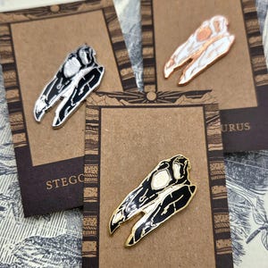 Stegosaurus Fossil Skull Hard Enamel Pin