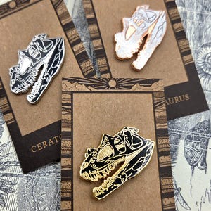 Ceratosaurus Fossil Skull Hard Enamel Pin