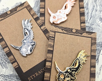 Styracosaurus Fossil Skull Hard Enamel Pin