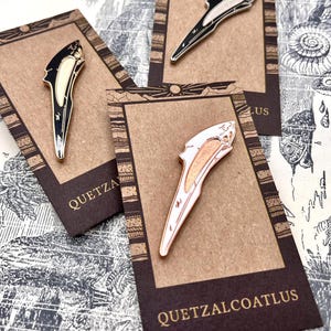 Quetzalcoatlus Pterosaur Fossil Skull Hard Enamel Pin