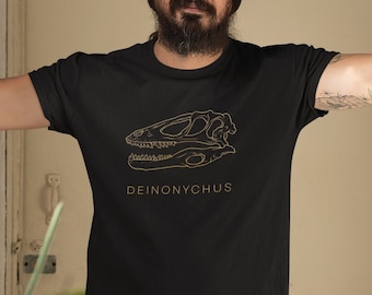 Deinonychus Fossil Paleontology Unisex Heavy Cotton Tee