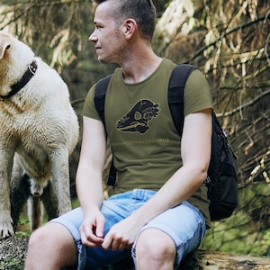 Pachycephalosaurus Fossil Paleontology Unisex Heavy Cotton Tee