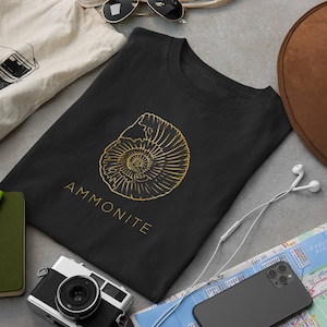 Ammonite Fossil Paleontology Unisex Heavy Cotton Tee