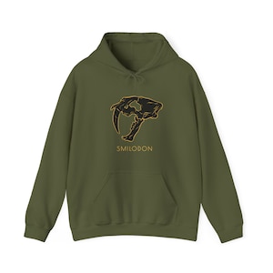 Smilodon Saber Toothed Tiger Fossil Skull Unisex Hooded Sweatshirt