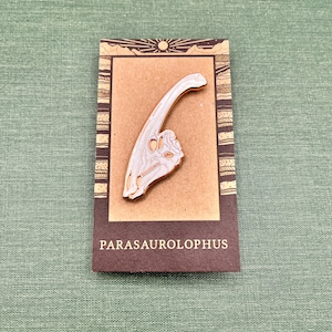 Parasaurolophus Fossil Skull Hard Enamel Pin