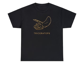 Triceratops Fossil Paleontology Unisex Heavy Cotton Tee