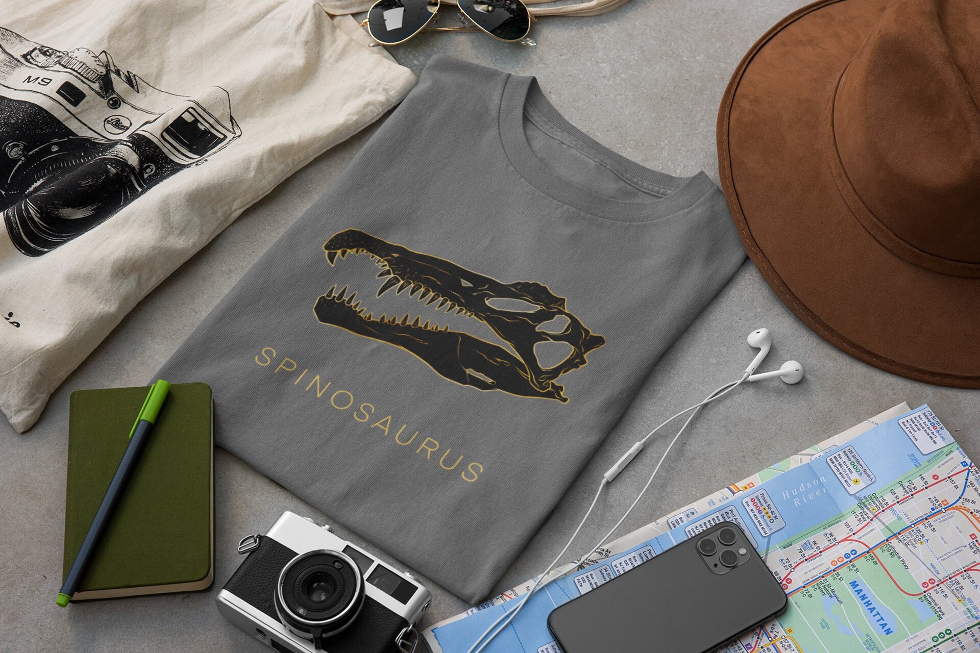 Spinosaurus Fossil Paleontology Unisex Heavy Cotton Tee