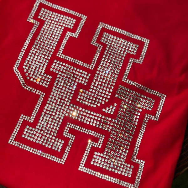 Custom bling T-shirt, custom t-shirt, custom university’s T-shirt, unisex bling T-shirt, bling t-shirt, Houston University