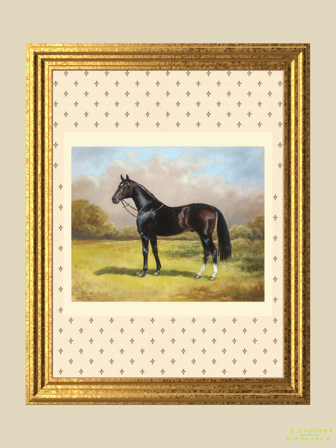 VINTAGE Wall Print, Horse Art Illustration, Decor, Neutral Wall Art ...