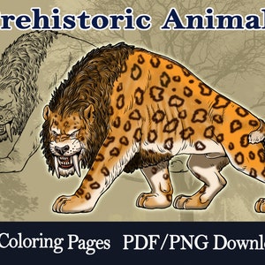 Prehistoric Animals for Kids and Adults. 40 Coloring Pages With Animals ...