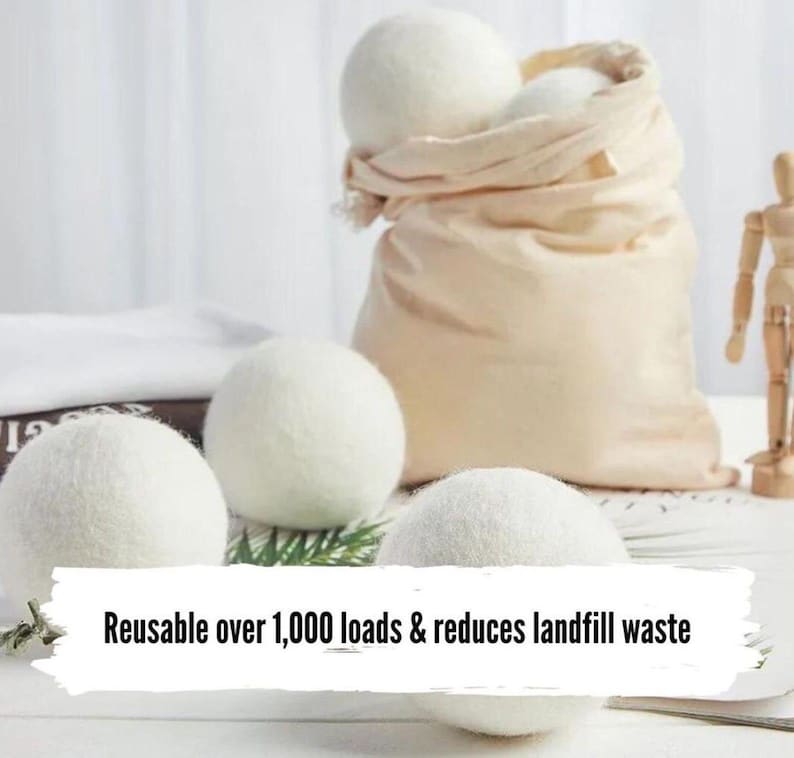 Boules de séchage en laine : 100 % laine de Nouvelle-Zélande, sans produits chimiques, lot de 6 image 2