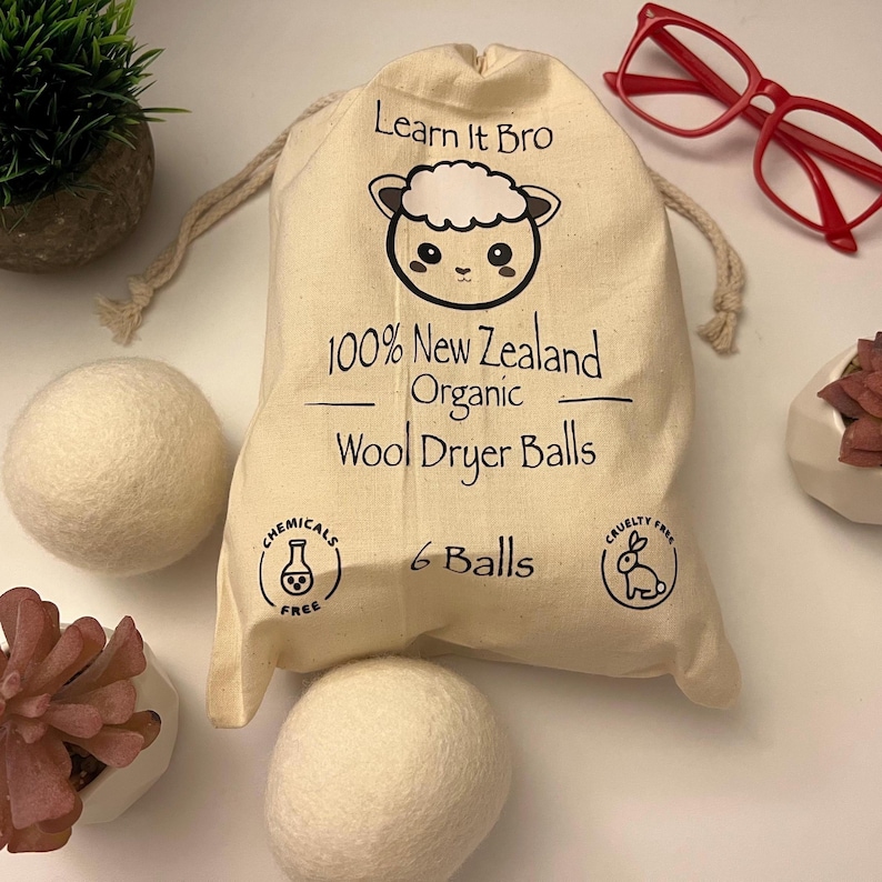 Boules de séchage en laine : 100 % laine de Nouvelle-Zélande, sans produits chimiques, lot de 6 image 10