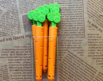 Boîte de rangement avec clips de fermeture magnétique en forme de carotte, clips d'emballage alimentaire et boîte de rangement, scellage de sac à collation (5 pièces)