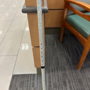 Bling walking cane individually placed stones silver
