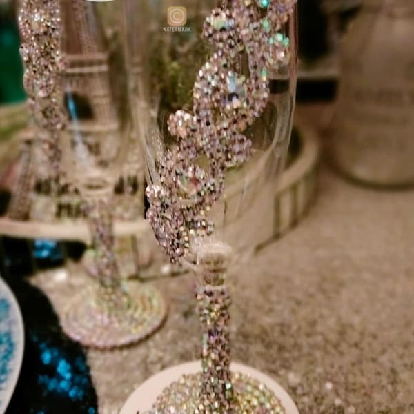 Bling  flutes individually placed stones