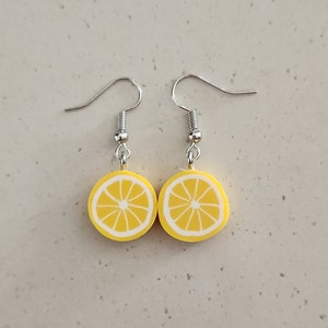 Lemon outlet earrings etsy