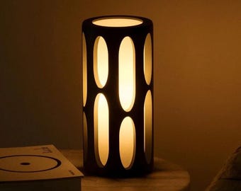Modern Sculptural Table Lamp, Warm Dimmable Bedside Lamp, Retro Nightstand Light, Amoeba