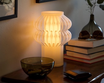 Sculptural Table Lamp, Warm Dimmable Bedside Lamp, Modern Nightstand Light, Oppi