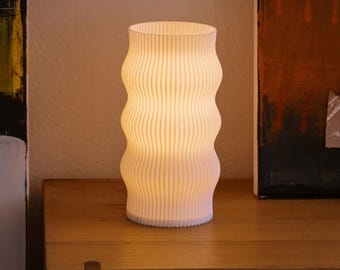 Wavy Table Lamp, Warm Dimmable Bedside Lamp, Modern Nightstand Light, Wub