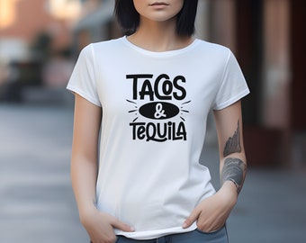 Tacos and Tequila Unisex T-Shirt Gifts for Funny Mexican Vacation