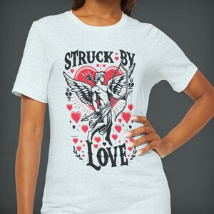 Cupid &#39;Struck by Love&#39; T-Shirt - Romantic Valentine&#39;s Tee, Love Arrow Design Shirt
