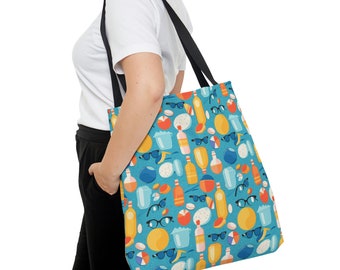 Blue Beach Summer Vibes Pattern Tote Bag | Custom Design