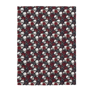 Skulls and Roses Plush Blanket | Soft and Cozy
