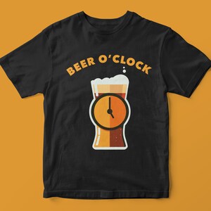 Beer O Clock Funny Shirt Beer Shirt Food Shirt Beer Lover Shirt Gift Shirt Designer Shirt Custom Design