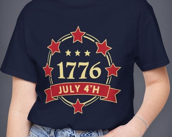 Camiseta del 4 de julio de 1776: Camiseta patriótica con estrellas y rayas