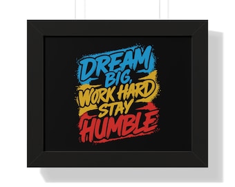 Dream Big Work Hard Printable Motivational Quote Wall Art Instant ...