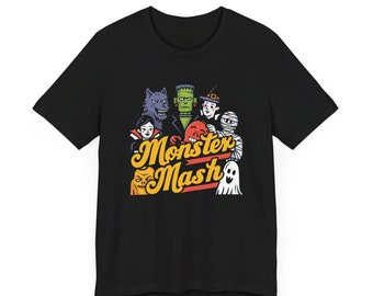 MONSTER Mash T-Shirt - Retro Halloween Tee, Classic Monster Party Design