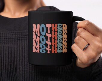 Retro Mother's Day Coffee Mug: Colorful Abstract Design