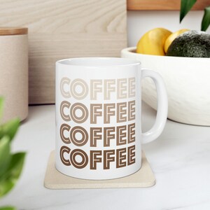 Coffee Coffee Coffee Ceramic Mug, Computer mug, Designer mug, Work mug, Creative mug, Coffee mug, Gradient mug, Gift mug