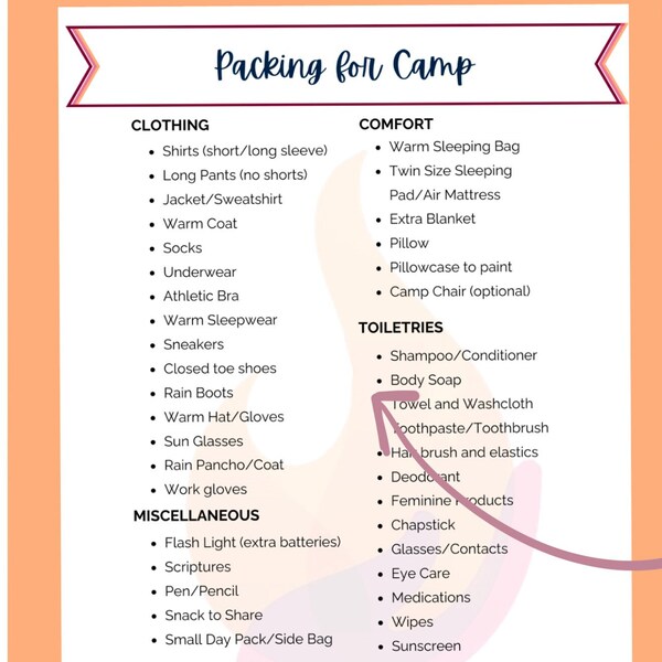 Girls Camp Packing List 2024 | CANVA | PDF | I am a Disciple of Jesus Christ | 3Nephi