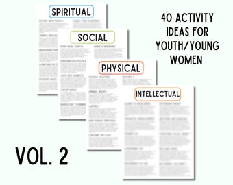40 Young Women Activity Ideas | Volume 2 | Church of Jesus Christ | LDS | PDF | Social Physical Intellectual and Spiritual Activities