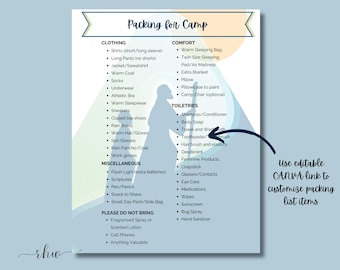 Girls Camp Packing List 2026 | CANVA | PDF | Walk with Me | Moses 6:34