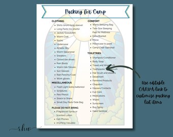 Girls Camp Packing List 2025 | CANVA | PDF | Look unto Christ | D&C 6:36