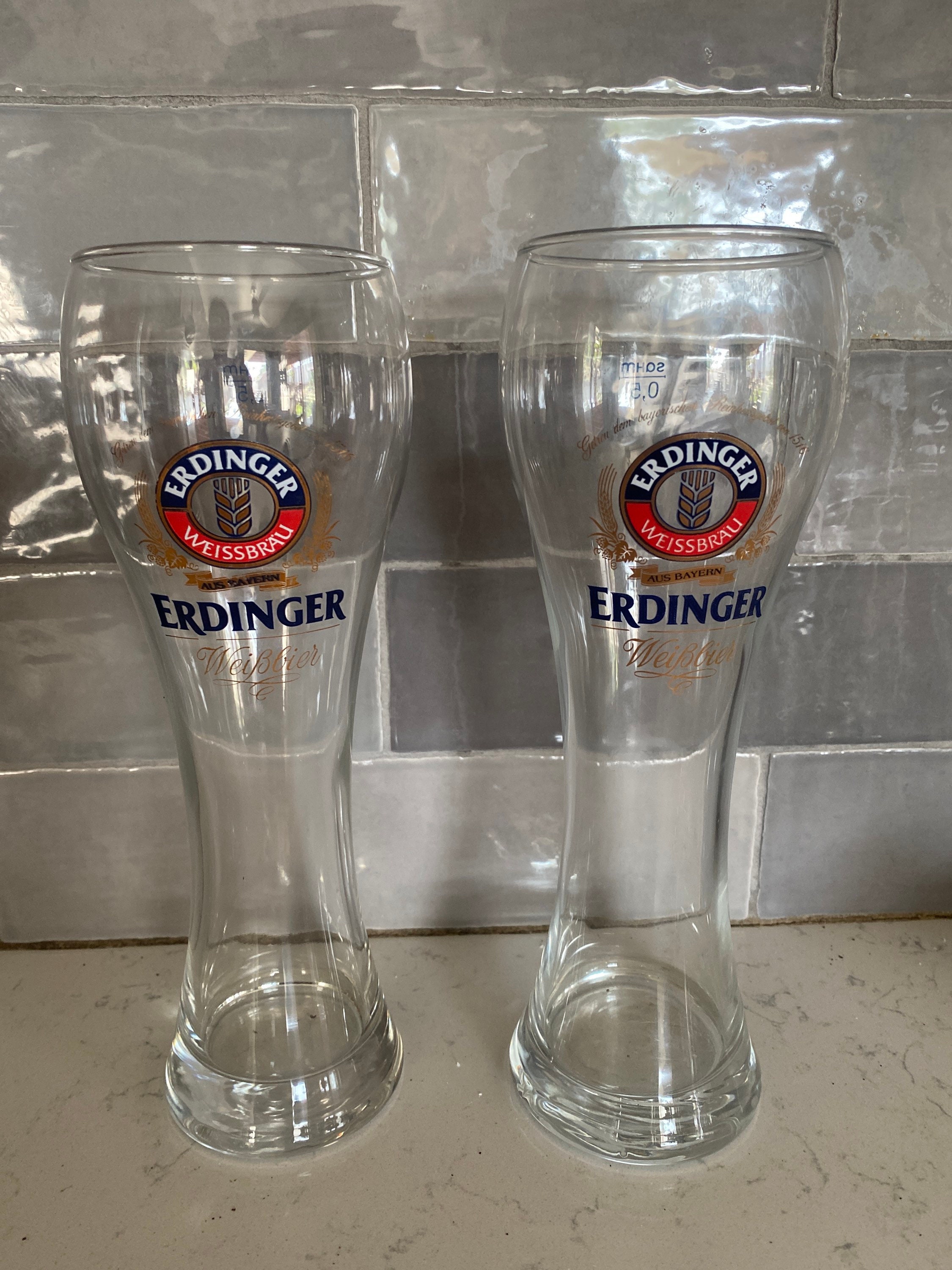Verres Design Bière Blonde Lot De 6 Verres à Bière De Blé Erdinger 0,5L - Verres Originaux Pour Bière Blanche Verres à Bière Erdinger