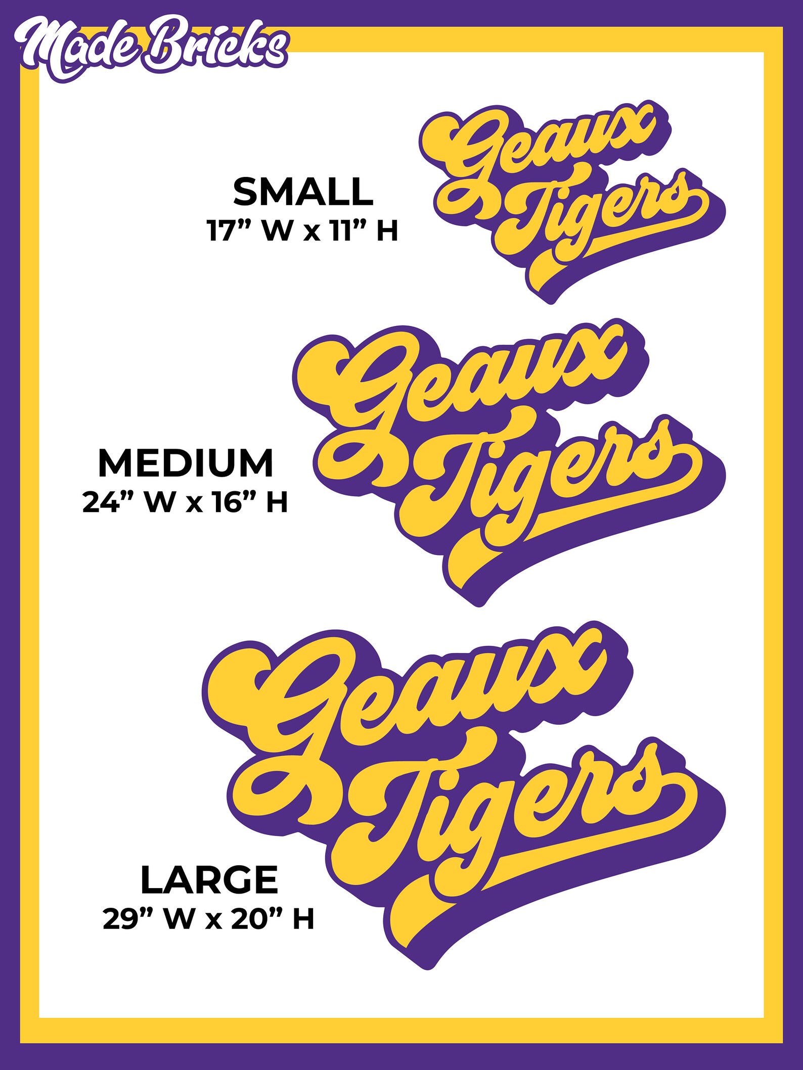 LSU Tigers Handmade, Wood Wall Art Geaux Tigers National Champions
