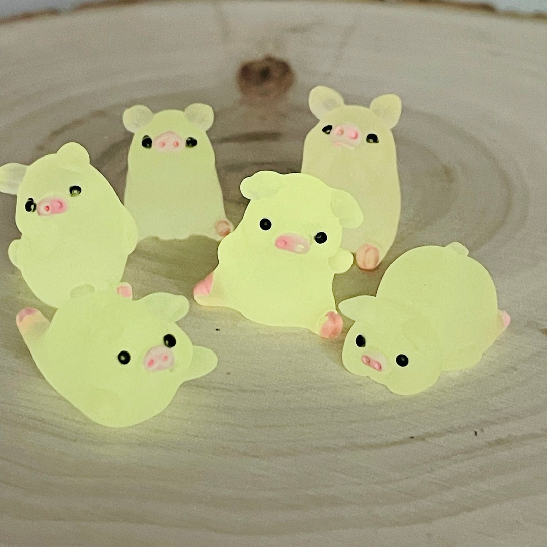 Mini Glow in the Dark Pigs Tiny Pink Pig Dollhouse Farm Etsy