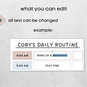 Kid's Daily Routine Schedule Printable PDF, Chore Chart for Kids, Kids ...