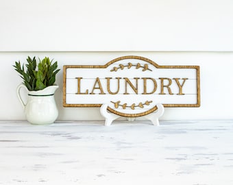 Farmhouse Laundry Room Sign, 3D Laundry Sign, Laundry Room Wall Art, Wood Laundry Room Decor, Shiplap Laundry Sign, Shiplap Wall Decor