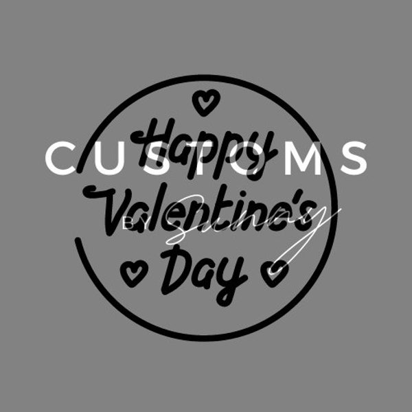 Happy Valentine's Day Hard Rock Style SVG - SVG Outline File - Digital Download