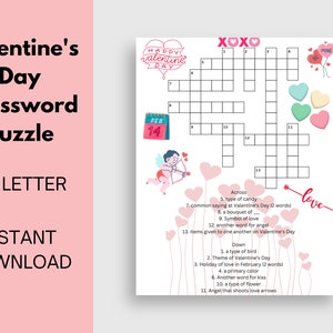Valentine&#39;s Day Crossword Puzzle