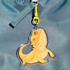 Cute Bearded Dragon Keychain Gifts For Reptile Lovers! Cute Unique Double-Sided Acrylic Charm Exotic Pets