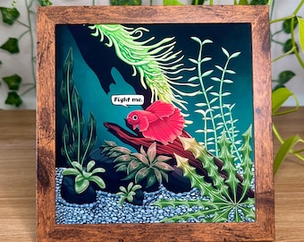 Betta Fish Art Print: Aquarium Hobbyist Gift