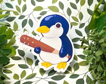 Murder Penguin Vinyl Sticker | Funny Animal Laptop Decal