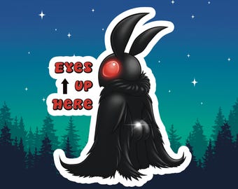 Mothman Halloween Sticker: Spooky Waterproof Vinyl Decal